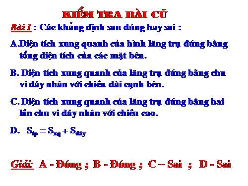 Chương IV. §6. Thể tích của hình lăng trụ đứng