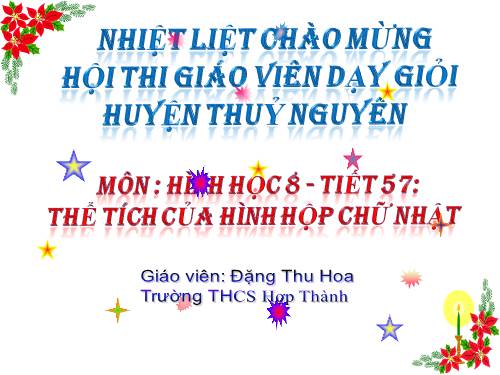 Chương IV. §3. Thể tích của hình hộp chữ nhật