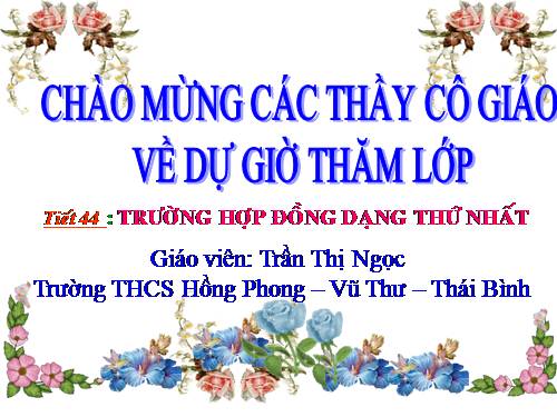 Chương III. §5. Trường hợp đồng dạng thứ nhất