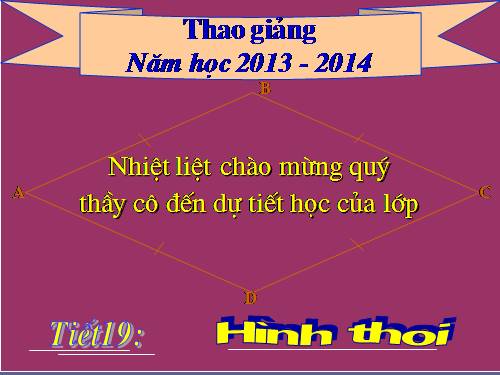 Chương I. §11. Hình thoi