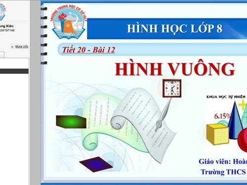 Chương I. §12. Hình vuông