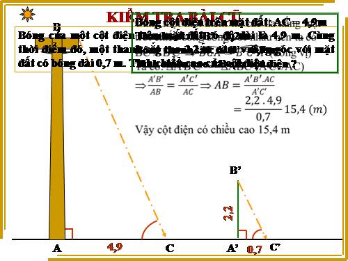 Chương III. §9. Ứng dụng thực tế của tam giác đồng dạng