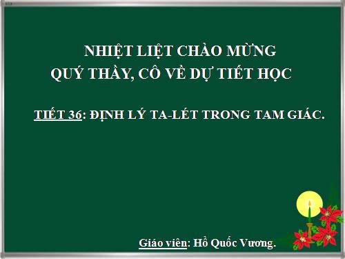 Chương III. §1. Định lí Ta-lét trong tam giác