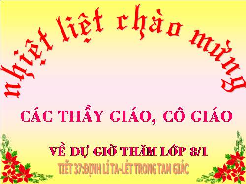 Chương III. §1. Định lí Ta-lét trong tam giác