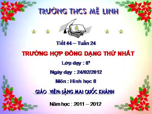 Chương III. §5. Trường hợp đồng dạng thứ nhất