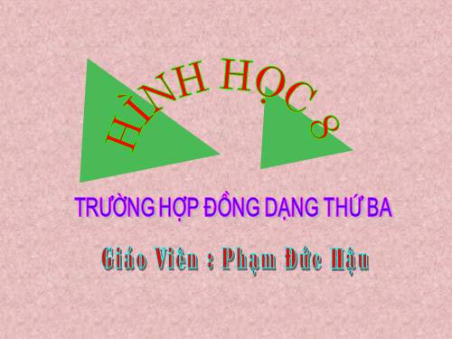 Chương III. §7. Trường hợp đồng dạng thứ ba