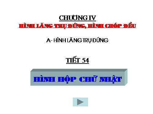 Chương IV. §1. Hình hộp chữ nhật