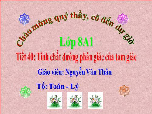 Chương III. §3. Tính chất đường phân giác của tam giác