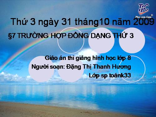 Chương III. §7. Trường hợp đồng dạng thứ ba