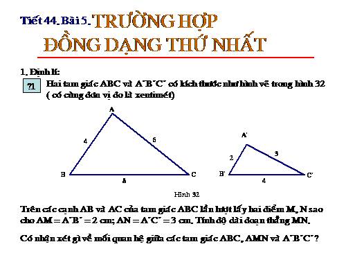 Chương III. §5. Trường hợp đồng dạng thứ nhất