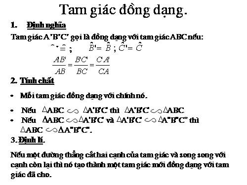 Chương III. §4. Khái niệm hai tam giác đồng dạng