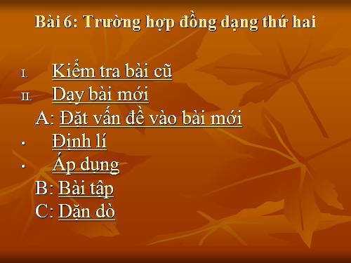 Chương III. §6. Trường hợp đồng dạng thứ hai