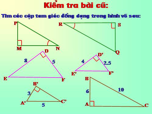 Chương III. §8. Các trường hợp đồng dạng của tam giác vuông