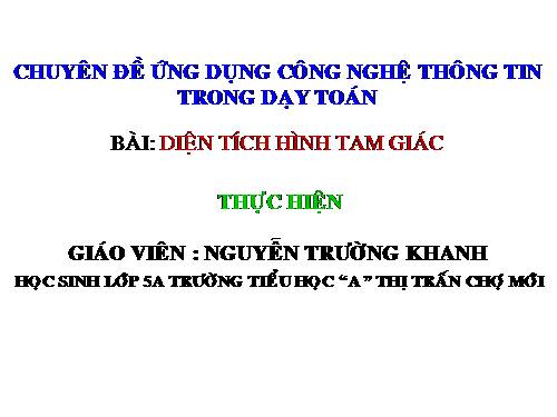 Chương II. §3. Diện tích tam giác