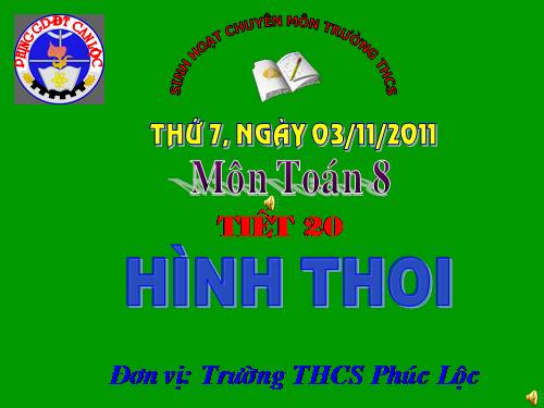 Chương I. §11. Hình thoi