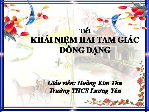 Chương III. §4. Khái niệm hai tam giác đồng dạng