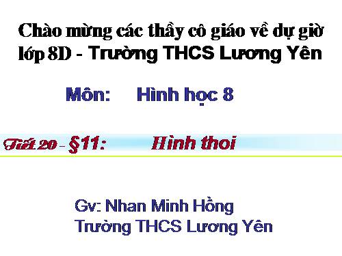 Chương I. §11. Hình thoi