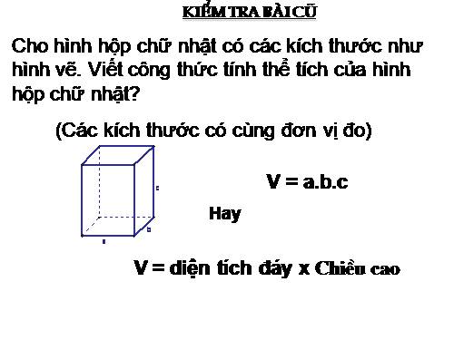 Chương IV. §6. Thể tích của hình lăng trụ đứng