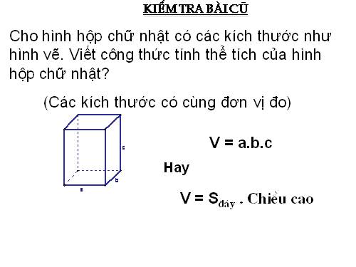 Chương IV. §6. Thể tích của hình lăng trụ đứng