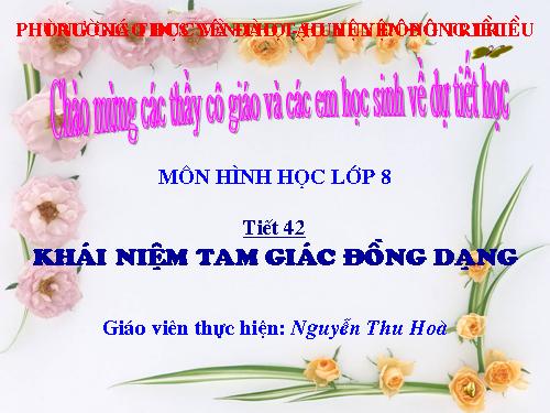 Chương III. §4. Khái niệm hai tam giác đồng dạng