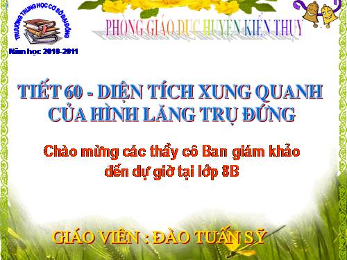 Chương IV. §5. Diện tích xung quanh của hình lăng trụ đứng