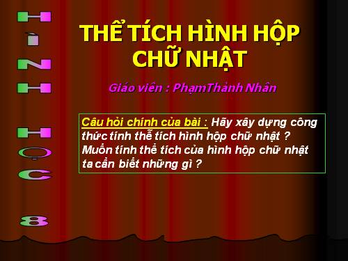 Chương IV. §3. Thể tích của hình hộp chữ nhật