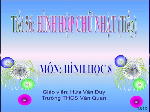 Chương IV. §2. Hình hộp chữ nhật (tiếp)