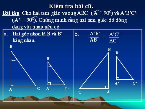 Chương III. §8. Các trường hợp đồng dạng của tam giác vuông