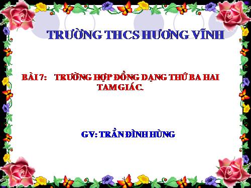 Chương III. §7. Trường hợp đồng dạng thứ ba