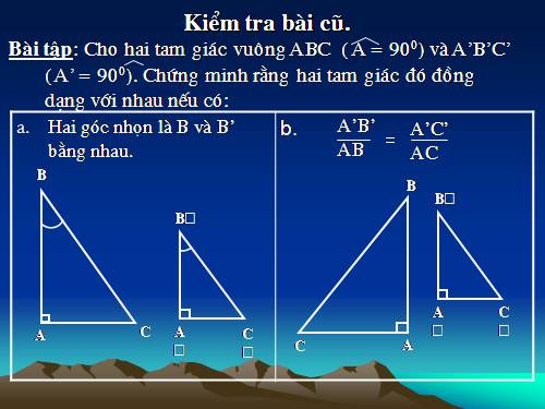 Chương III. §8. Các trường hợp đồng dạng của tam giác vuông