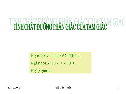 Chương III. §3. Tính chất đường phân giác của tam giác