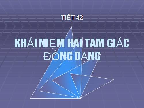 Chương III. §4. Khái niệm hai tam giác đồng dạng