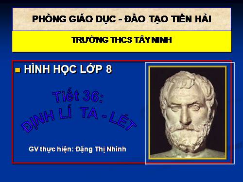 Chương III. §1. Định lí Ta-lét trong tam giác