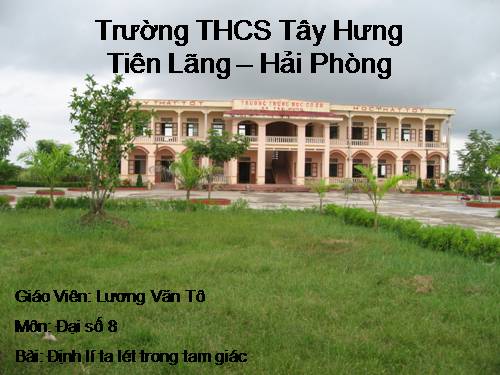 Chương III. §1. Định lí Ta-lét trong tam giác