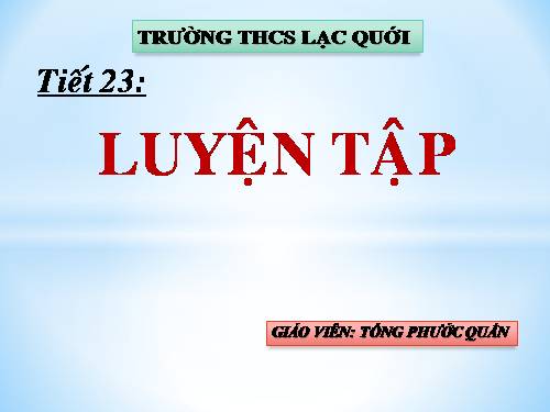 Các bài Luyện tập