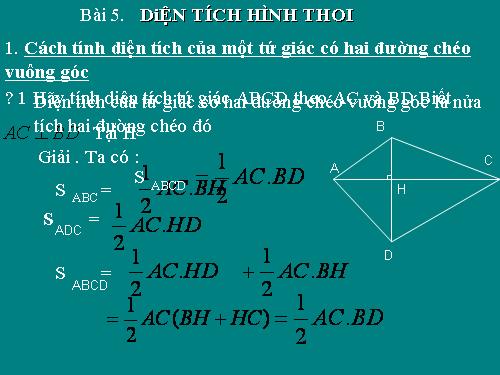 Chương II. §5. Diện tích hình thoi