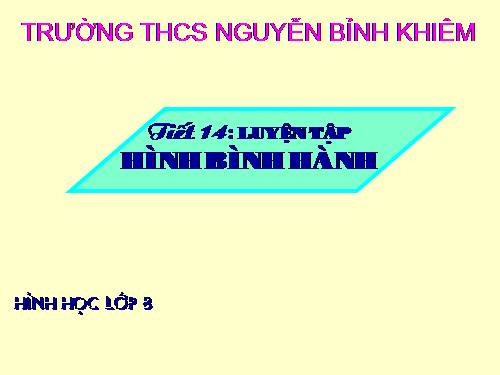 Chương I. §7. Hình bình hành