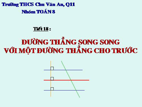 Chương I. §10. Đường thẳng song song với một đường thẳng cho trước