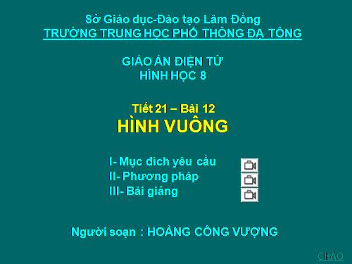 Chương I. §12. Hình vuông