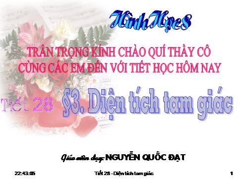 Chương II. §3. Diện tích tam giác