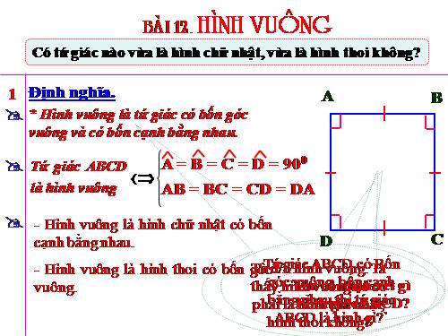 Chương I. §12. Hình vuông