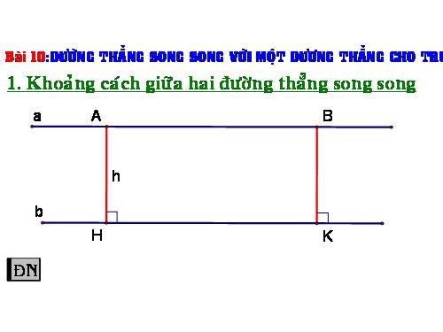 Chương I. §10. Đường thẳng song song với một đường thẳng cho trước