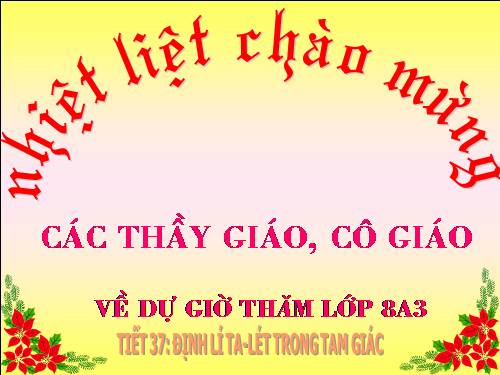 Chương III. §1. Định lí Ta-lét trong tam giác