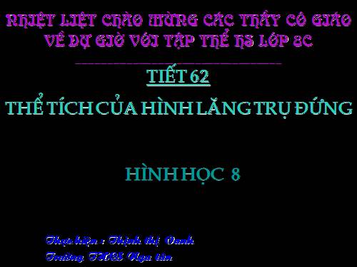 Chương IV. §6. Thể tích của hình lăng trụ đứng