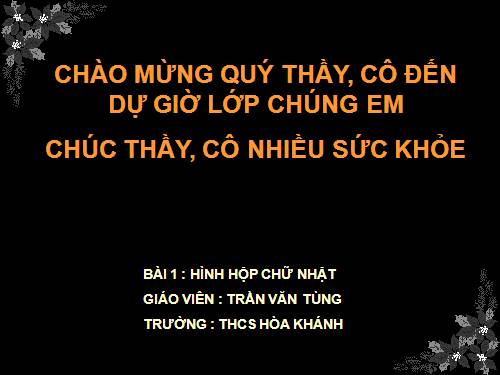 Chương IV. §3. Thể tích của hình hộp chữ nhật