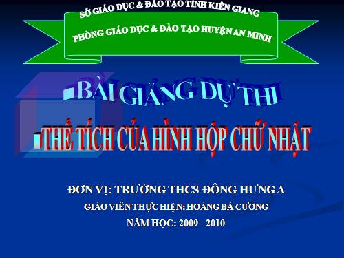 Chương IV. §3. Thể tích của hình hộp chữ nhật