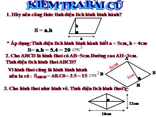 Chương II. §5. Diện tích hình thoi