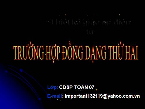 Chương III. §6. Trường hợp đồng dạng thứ hai