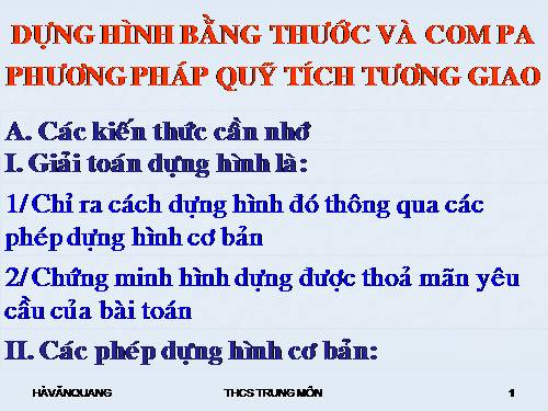 Chương I. §5. Dựng hình bằng thước và compa. Dựng hình thang