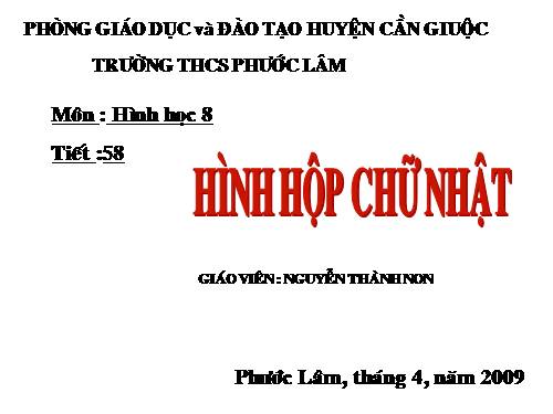 Chương IV. §1. Hình hộp chữ nhật